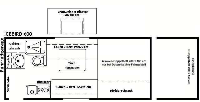 Grundriss Icebird 600
